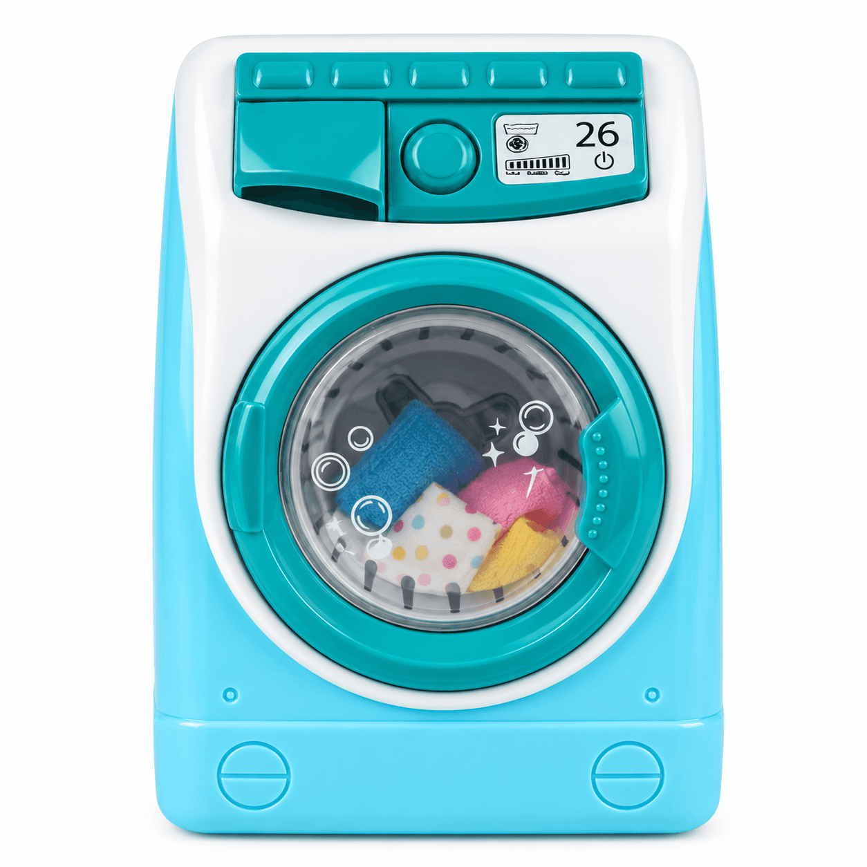 Ilearnngrow Present Mini Washing Machine Toy Kid Pretend Play Toy with Light & Realistic Sound for Kids Birthday Gift Role Play Toy Different Sound & Music Color