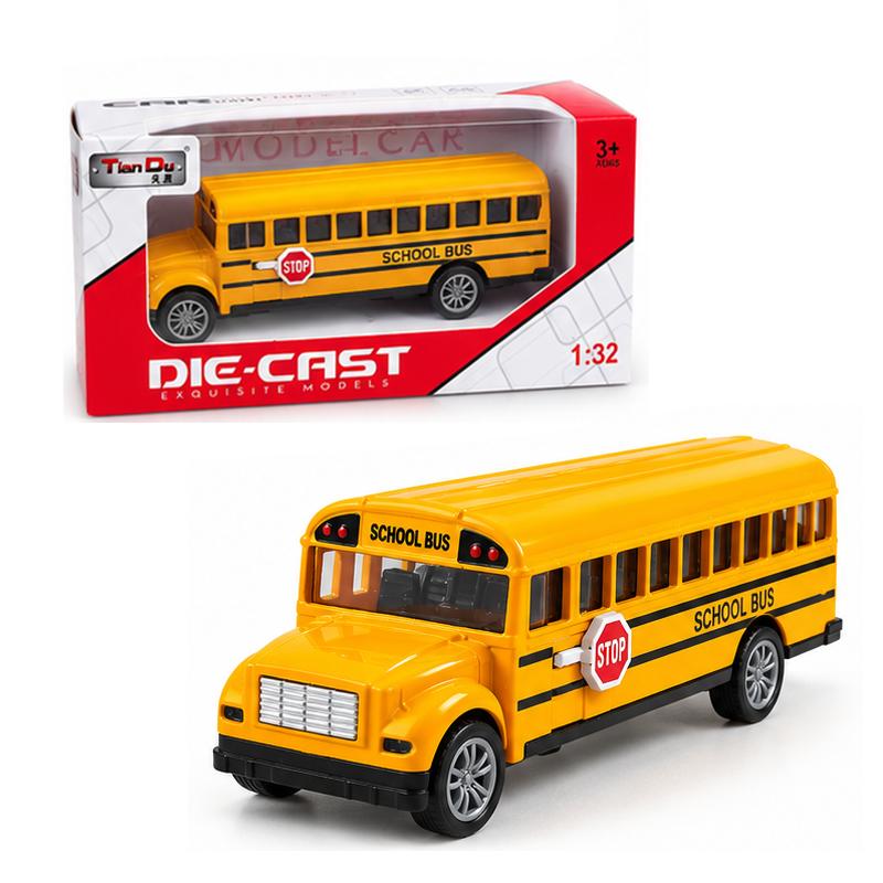 Model World Die-Cast School Bus Toy, Yellow Metal Vehicle, 1:16 Scale, Educational Transport Model for Ages 3+