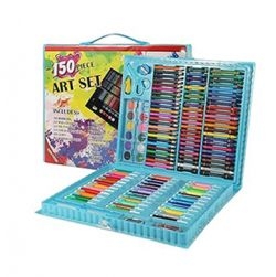 150 Pcs Colouring Set Drawing Art Kids Crayon Water Colour Oil Pastel Pencil blue