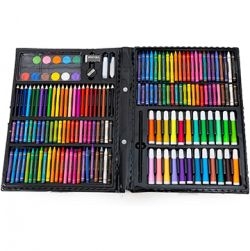 208 pcs Drawing Set Tool Brush Color Pencil Crayon Oil Pastel Water Color Glue with Case